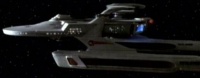 Miranda-class starship forward view