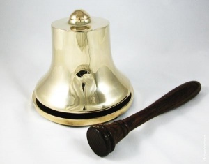 A bell of Inquiry is one of the trappings of a Captain's or Admiral's mast