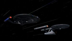 Avenger and Defiant at warp.jpg