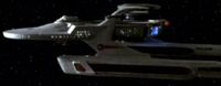 Miranda-class starship forward view